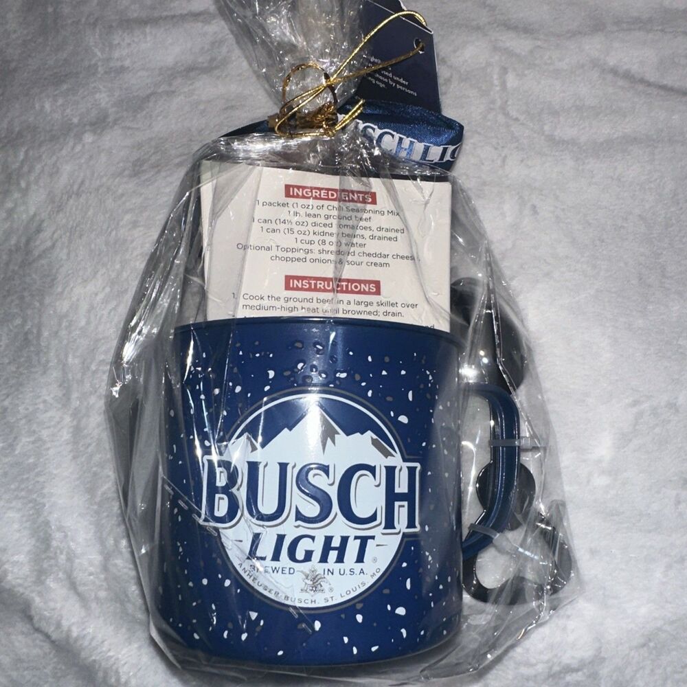 Busch Light Chili Mug Gift Set W/ Brew Spoon Limited Edition Seasoning 1 Oz NEW - Picture 8 of 11